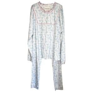 Dondolo Bashful Bunny Pajama Set‎ Pima Cotton Womens XXL Cozy Easter NWT